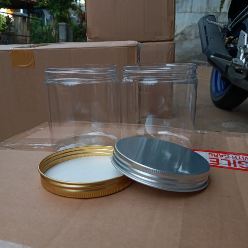Toples jar 600ml tutup almunium silver/gold