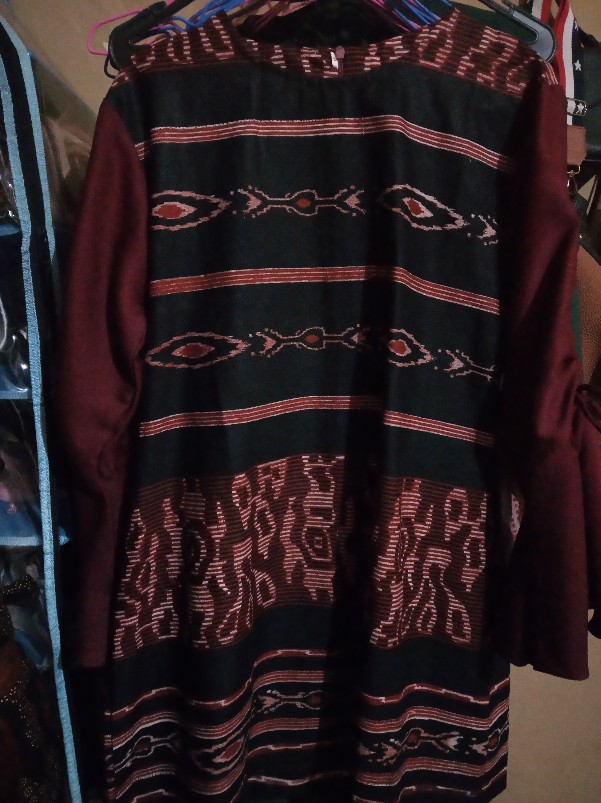 Batik Tunik Shibori Jumputan Terbaru Size S-3l / Hrb026 Yelbor Navbor / Biru Putih / Original..