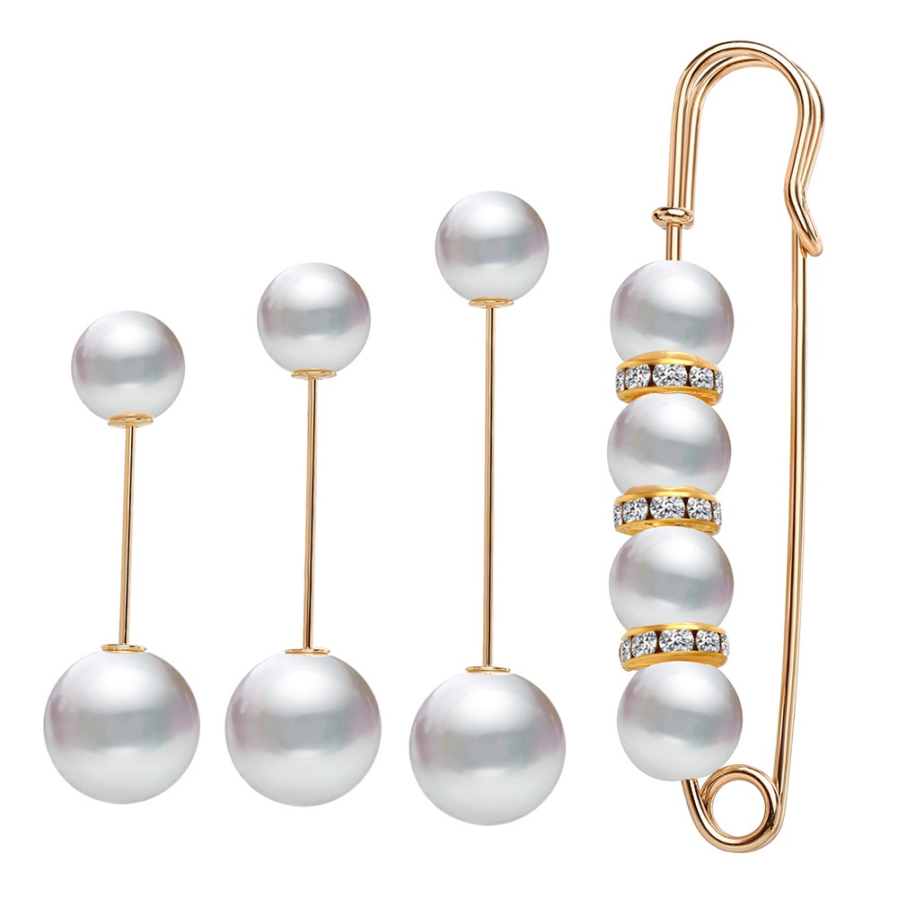Korea Mewah Mutiara Bros Pin Mode Pinggang Tetap Adjuster Klip Wanita Perhiasan Aksesoris-5