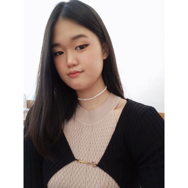 Arielle Pearl Korean Choker Necklace Kalung Korea Mutiara Hiasan Knot Pearl