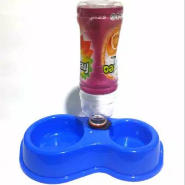 C13 Tempat pakan minum kucing double auto water *TANPA BOTOL