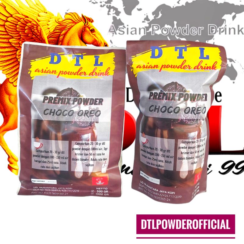 

BUBUK MINUMAN PREMIX RASA CHOCO OREO / POWDER DRINK MERK DTL