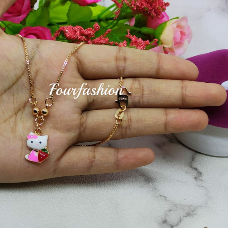 Fourfashion Kalung Anak Kitty Stroberi Merah BT02