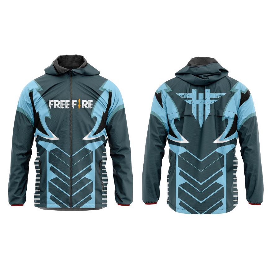 Jaket Parasut Taslan Pria Wanita dewasa Freefire Gaming Fullprint Waterproof Windbreaker
