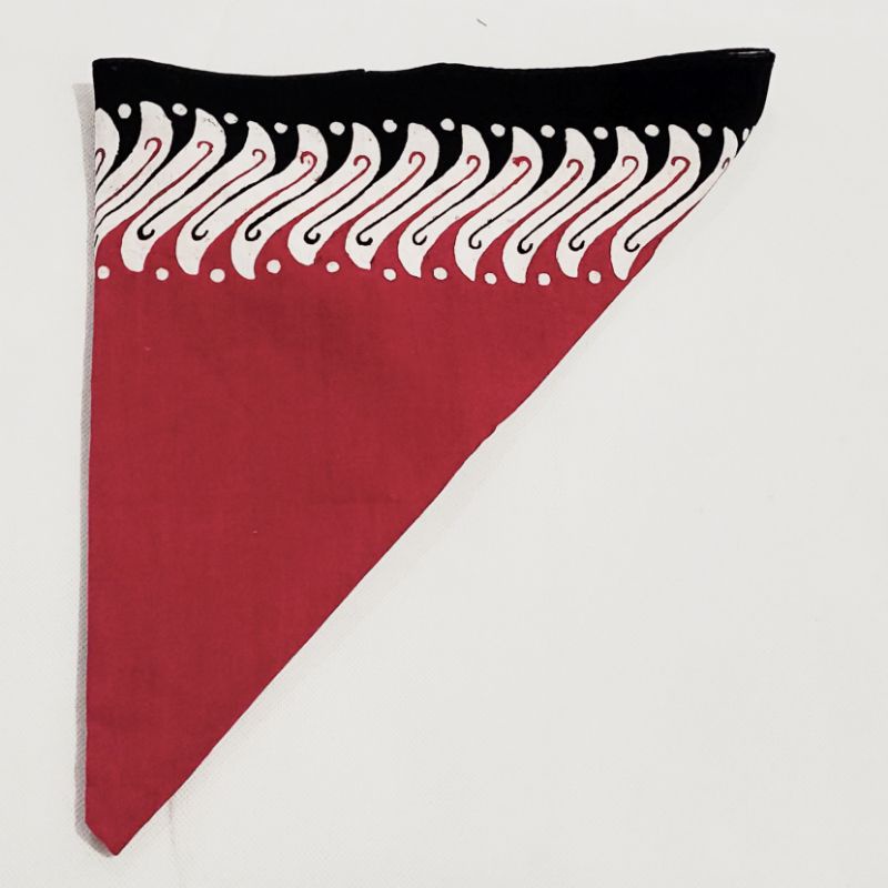 Udeng segitiga motif banyuwangi warna hitam/putih/kuning