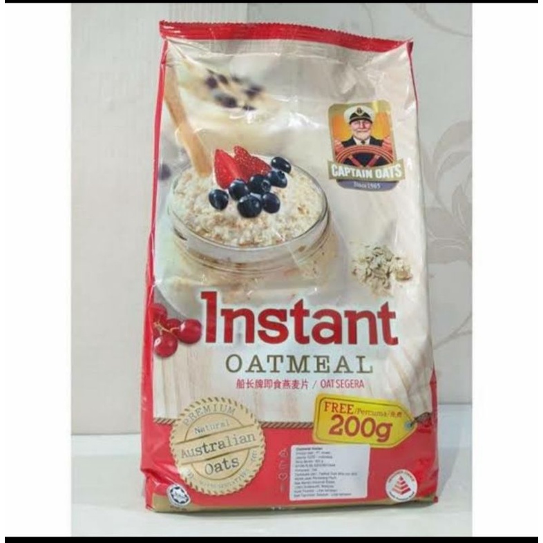 Jual Captain Oat Instant Oatmeal 800 Gram + 200 Gram Shopee Indonesia