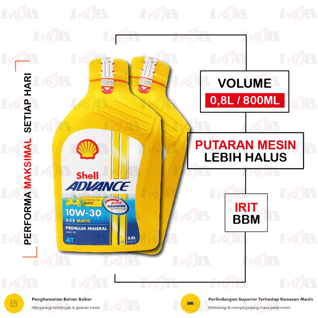 Oli Shell Advance AX5 Scooter Motor Matic 800ml Premium Mineral Oil