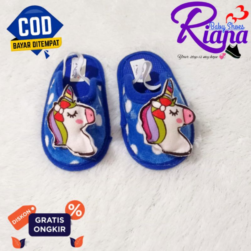 Sandal bayi Bapau sandal boneka kuda pony usia 6-18 Bulan