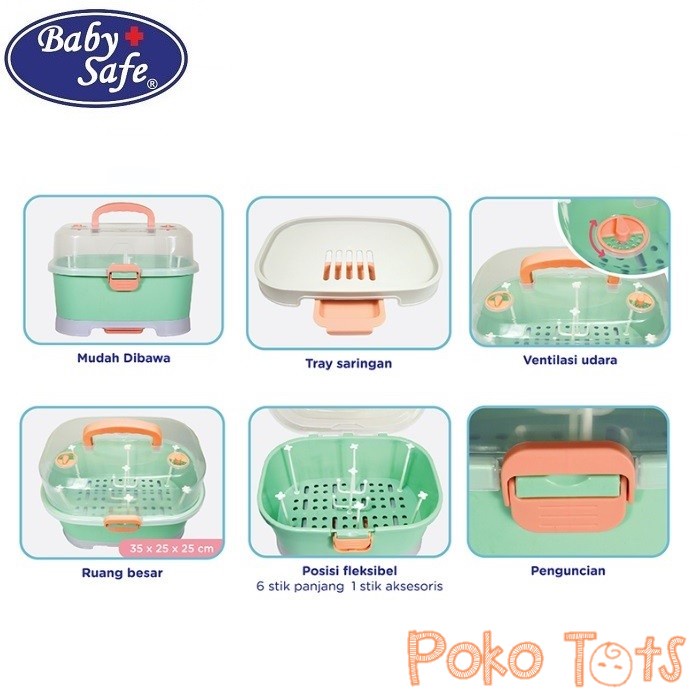 Baby Safe Portable Drying Rack DR006 Rak Pengering Botol Susu Bayi