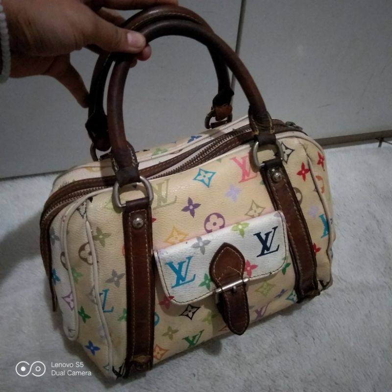 preloved lv putih multicolor