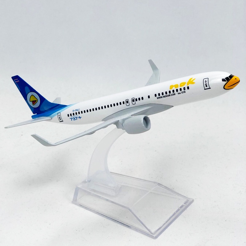 Miniatur Diecast Pesawat Terbang Thailand Airways NOK B737 737 Bahan Metal Warna Putih Ukuran 16CM