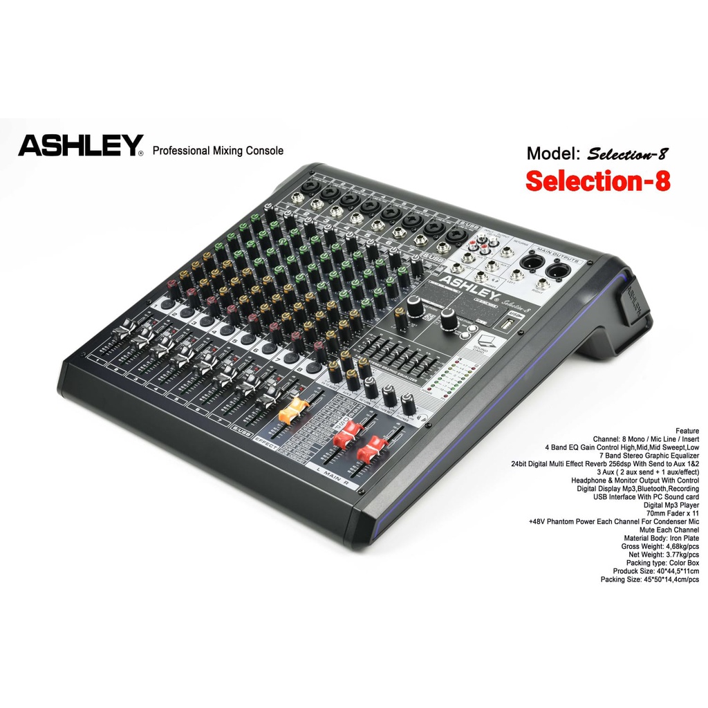 Mixer Ashley console selection 8 original garansi 1 tahun