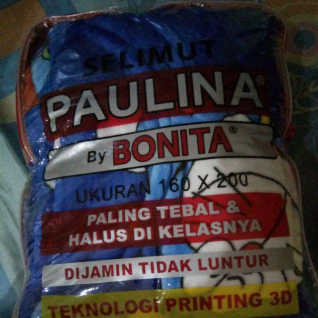 Selimut Paulina By Bonita Ukuran 160x200 Motif Flying Doraemon