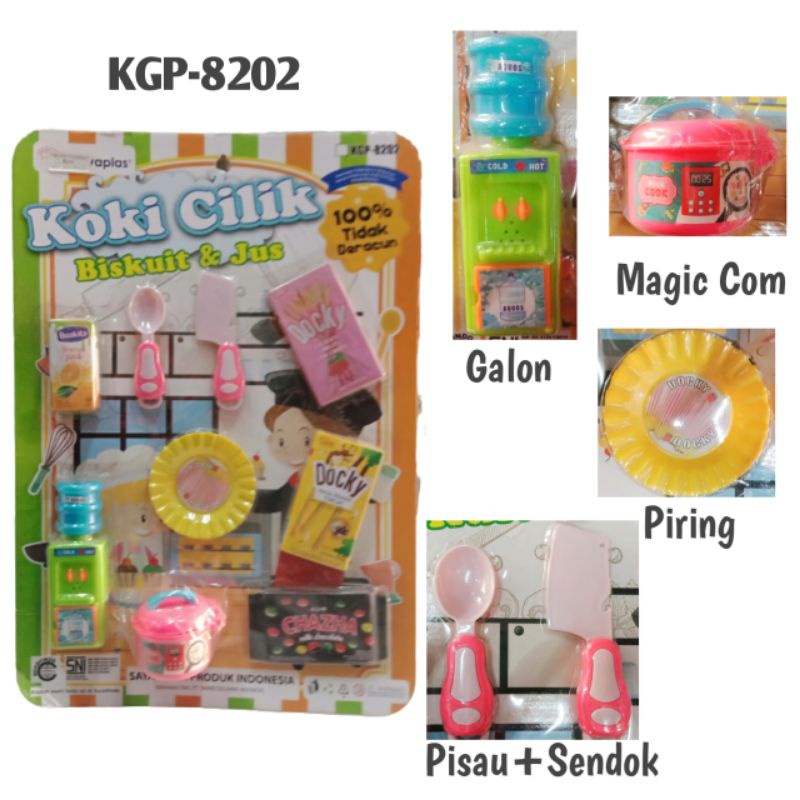 MAINAN ANAK MASAKAN KOKI CILIK KEMASAN SET KGP-8203/8202