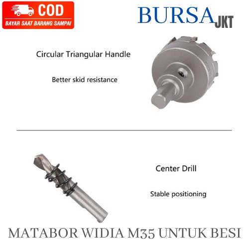 HOLE SAW TCT WIDIA M35 COBALT MATA BOR PELUBANG BESI KUNINGAN PLAT TEBAL 53 MM