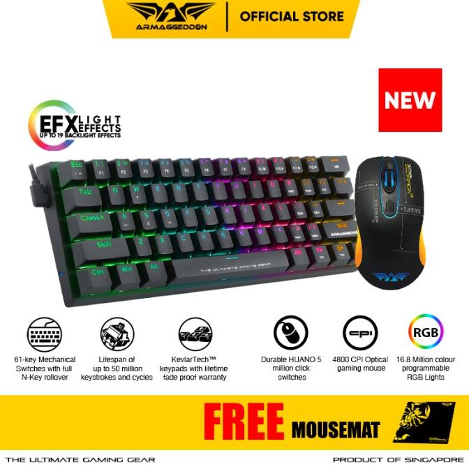 Keyboard Mecha 60% Armaggeddon MKA-61C Combo Mouse Scorpion