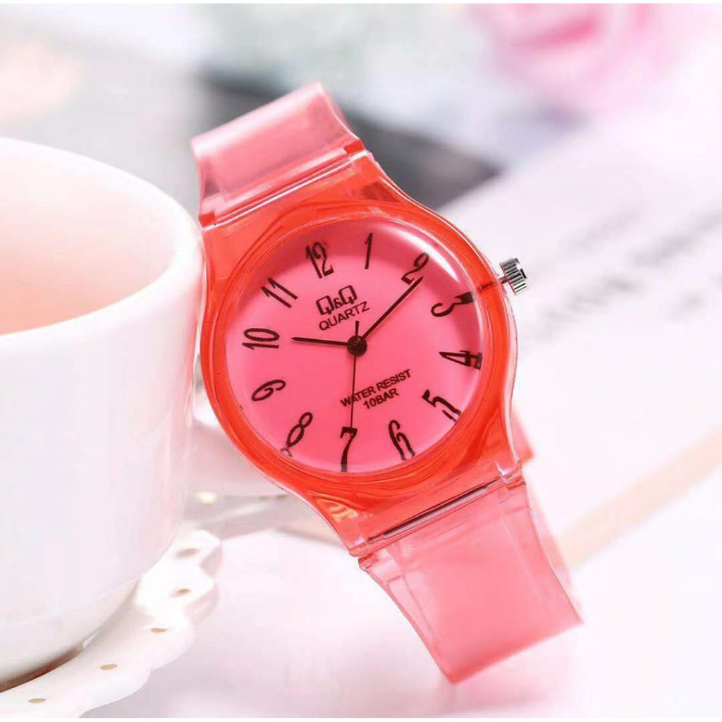 PROMO!! Jam Tangan Q&Q Angka Jelly Rubber Transparan  Jam Tangan QQ Analog Karet Bening