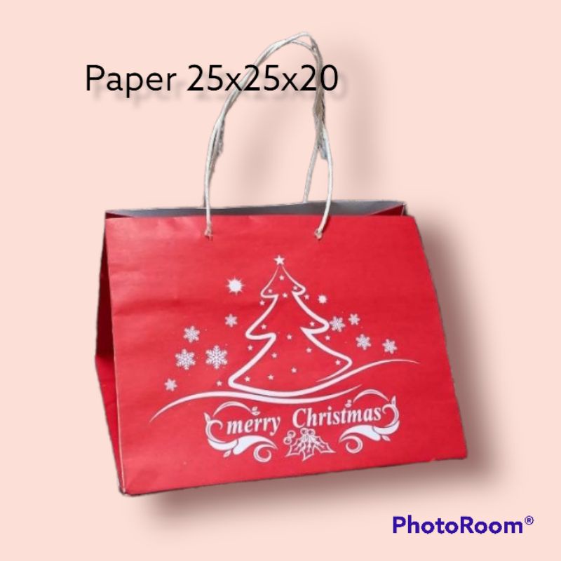 

paperbag natal merah 25x25x20