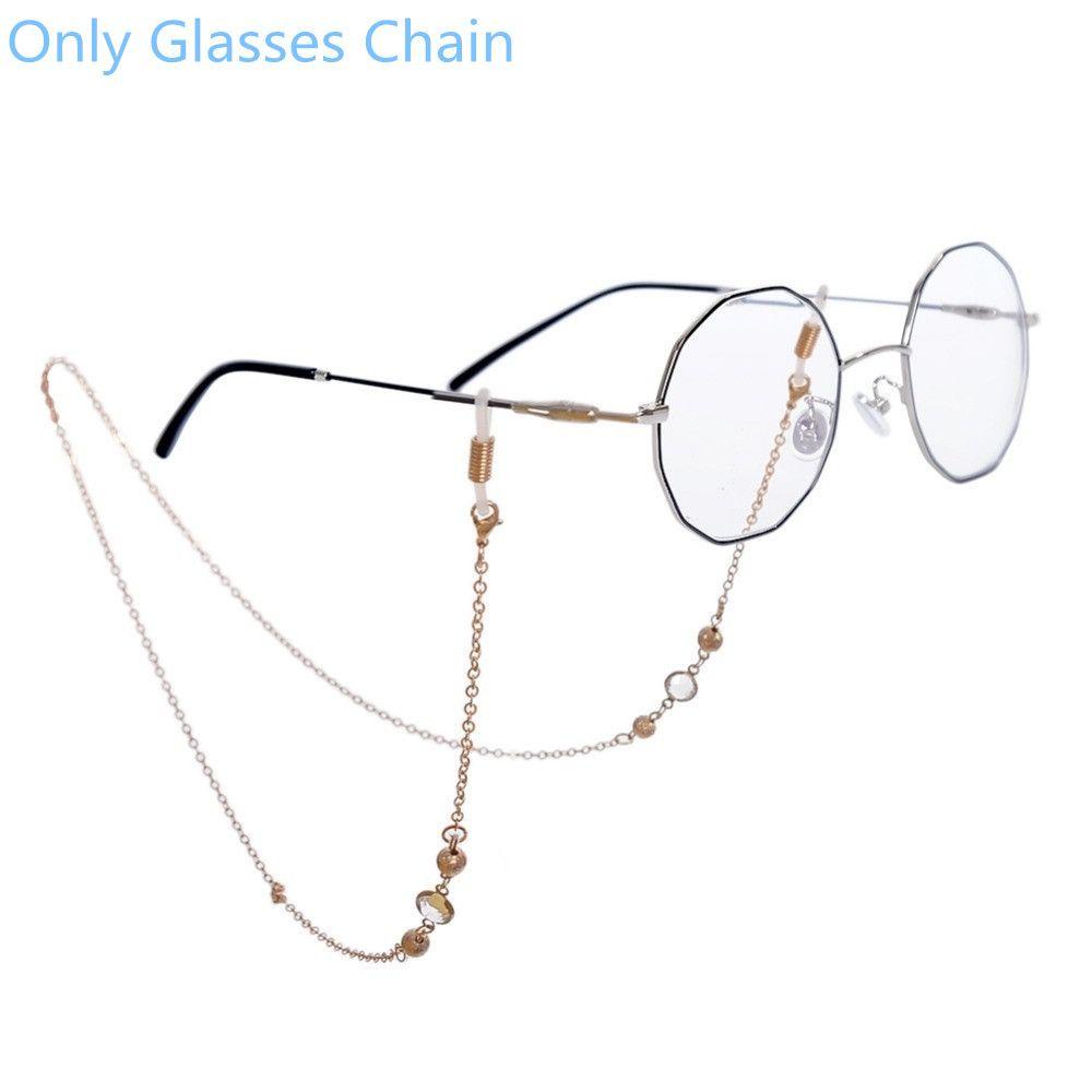 R-flower Glasses Chain Sweet Glass Bead Metal Eye wear Aksesoris