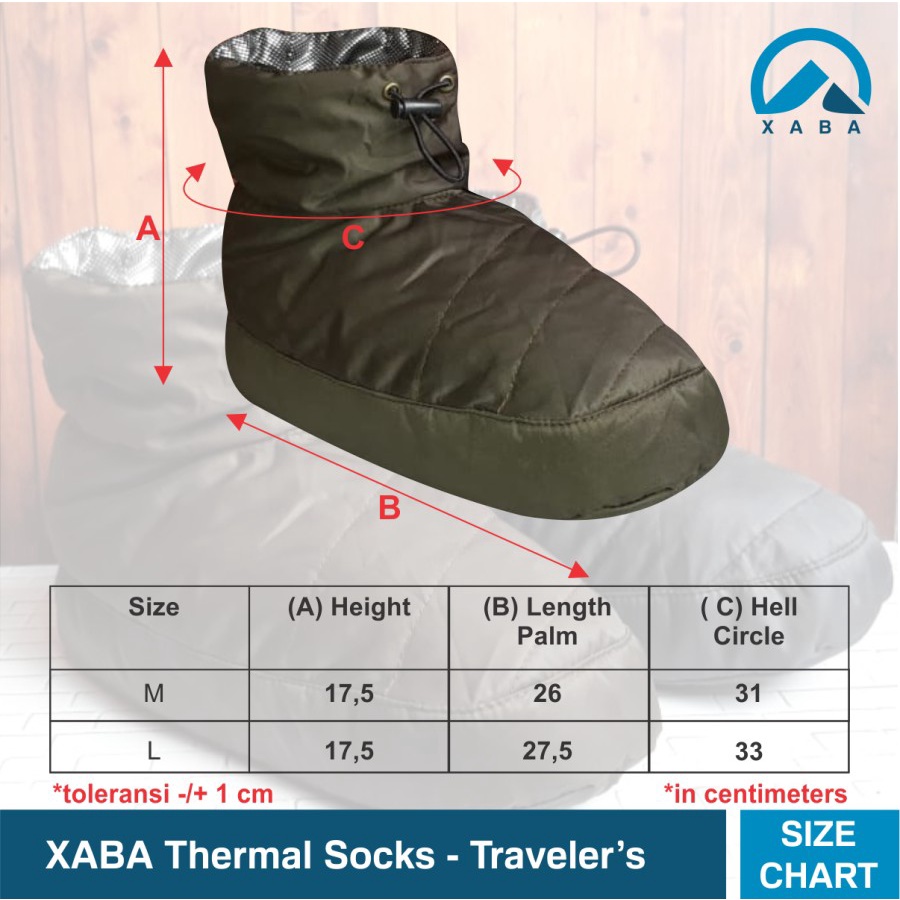 kaos kaki gunung XABA thermal socks waterproof hiking camping outdoor activity travelers traveling