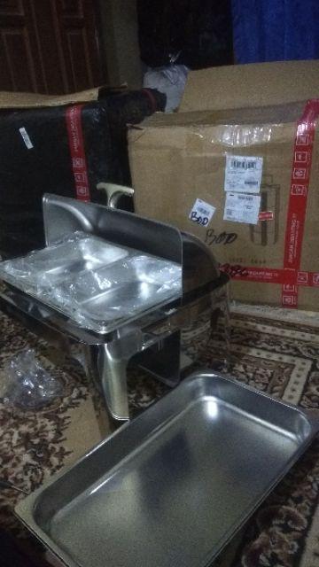 Roll Top 9l Chafer Chafing Dish Stainless Steel Wadah Saji Prasmanan