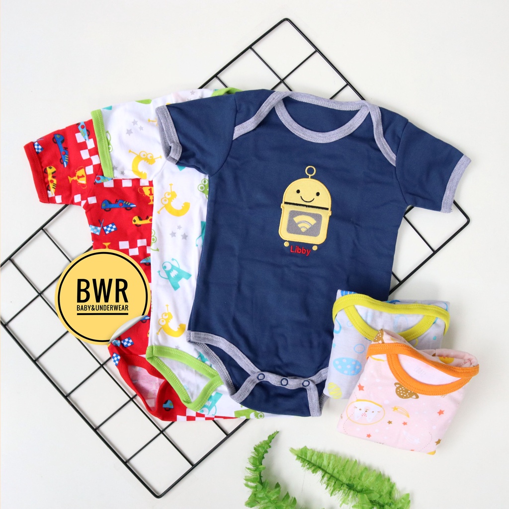 Jumper Libby Segitiga Pendek Premium / Kodok Bayi 0-9 Bulan Motif Lucu Random || Bwr IX