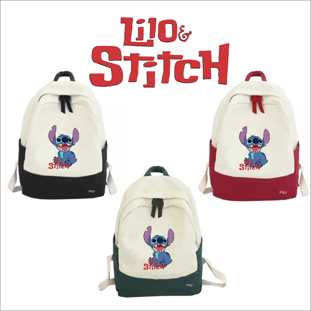 PVJ Tas Ransel Anak Sekolah Motif Lilo And Stitch Unisex Kids Backpack School