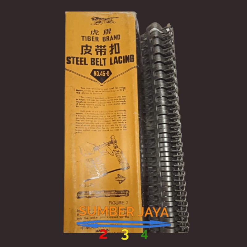 kuku macan sambungan steel belt lacing no 45 tiger brand