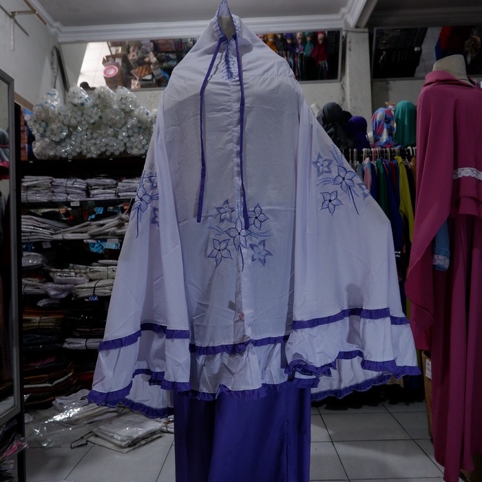 mukena alief. mukena santri gontor. imamah gontor putri (biru series)