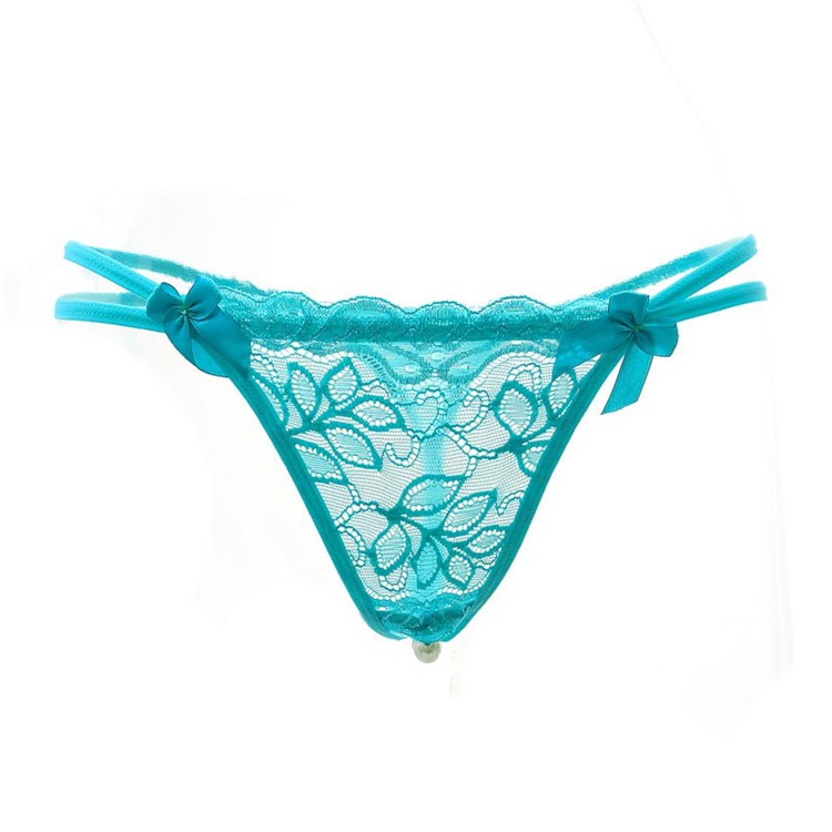 G String Sexy mutiara open crotch thongs Lace bahan celana dalam C120