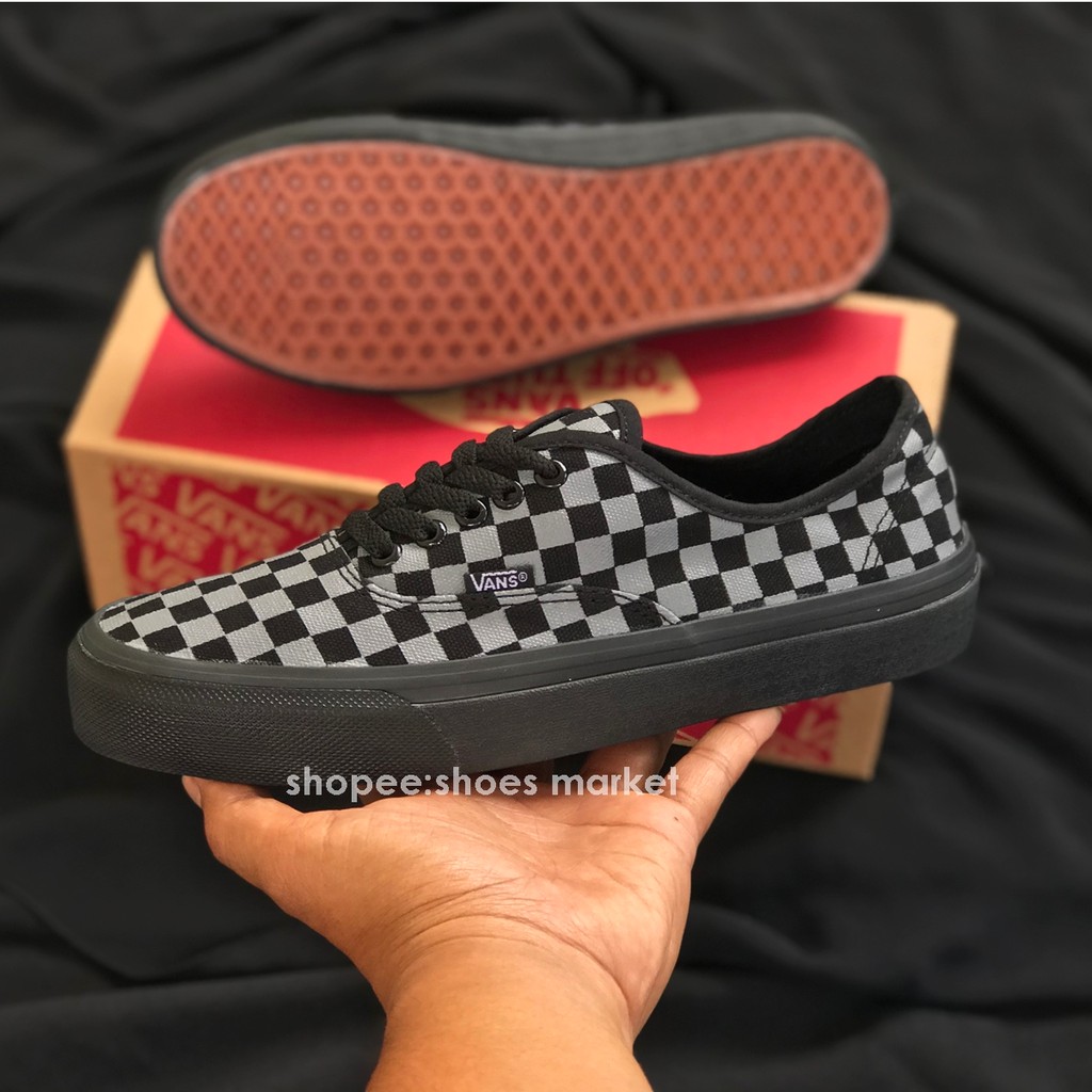 VANS AUTHENTIC CHECKERBOARD BLACK GREY SOL BLACK