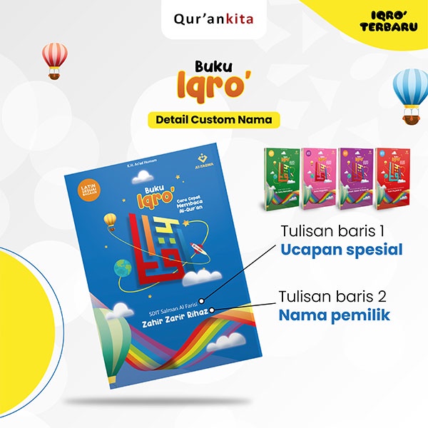 Buku Iqro Kids| At-Taqwa | Gratis Custom Nama