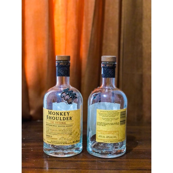 Botol bekas alkohol monkey shoulder original untuk pajangan