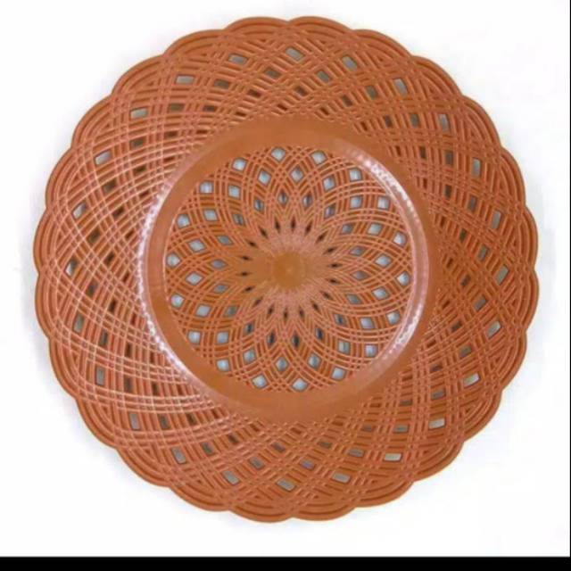 1 LUSIN PIRING ROTAN ANYAM PLASTIK