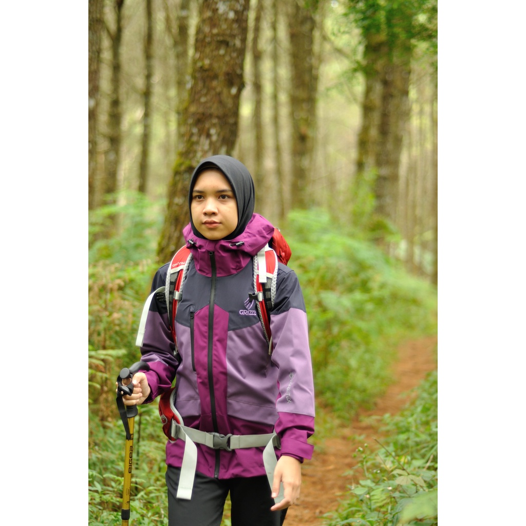 JAKET GUNUNG GRIZZLY OUTDOOR WOMEN SERIES "JAYAGIRI-SE" PURBPLE-NAVY