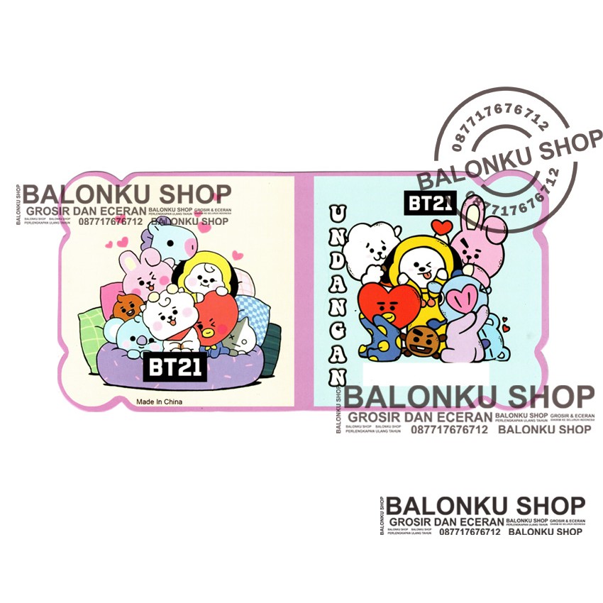 Jual Kartu Undangan Ulang Tahun BT21 / Undangan BT21 BTS | Shopee Indonesia