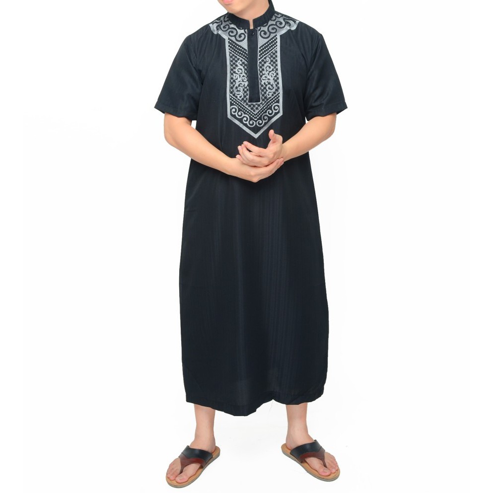 Jubah Gamis Pria Dewasa Bordir Hitam