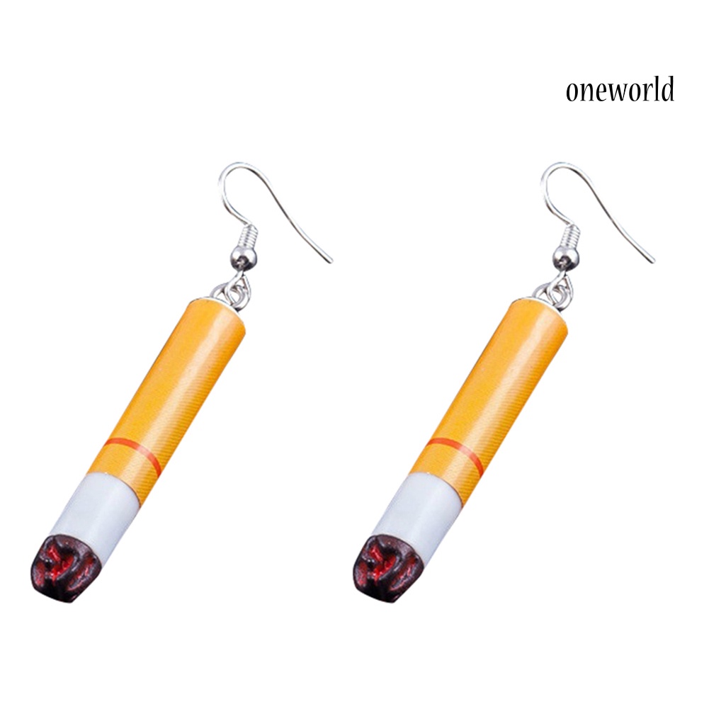 OW@ Funny Women Cigarette Butts Pendant Hook Dangle Earrings Party Jewelry Gift