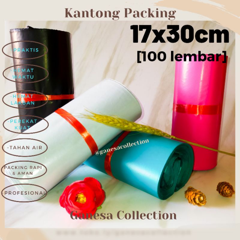 

KANTONG PACKING OLSHOP MURAH – KANTONG PLASTIK SUDAH ADA PITA PEREKATNYA - UKURAN 17x30 (ISI 100)