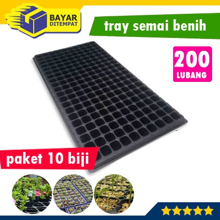 [Paket 10 Biji] Tray Semai 200 Lubang Pot Tray Penyemaian Semai Bibit Tanaman Hidroponik Hydroponik