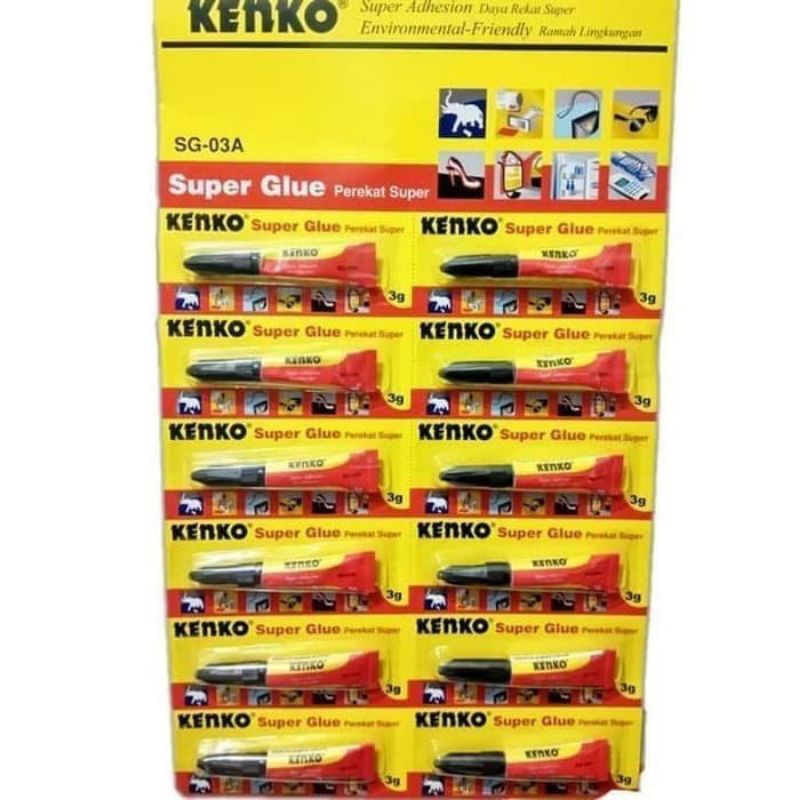 

Super Glue Kenko 3 gr Lem Tetes Cair Instan Serbaguna