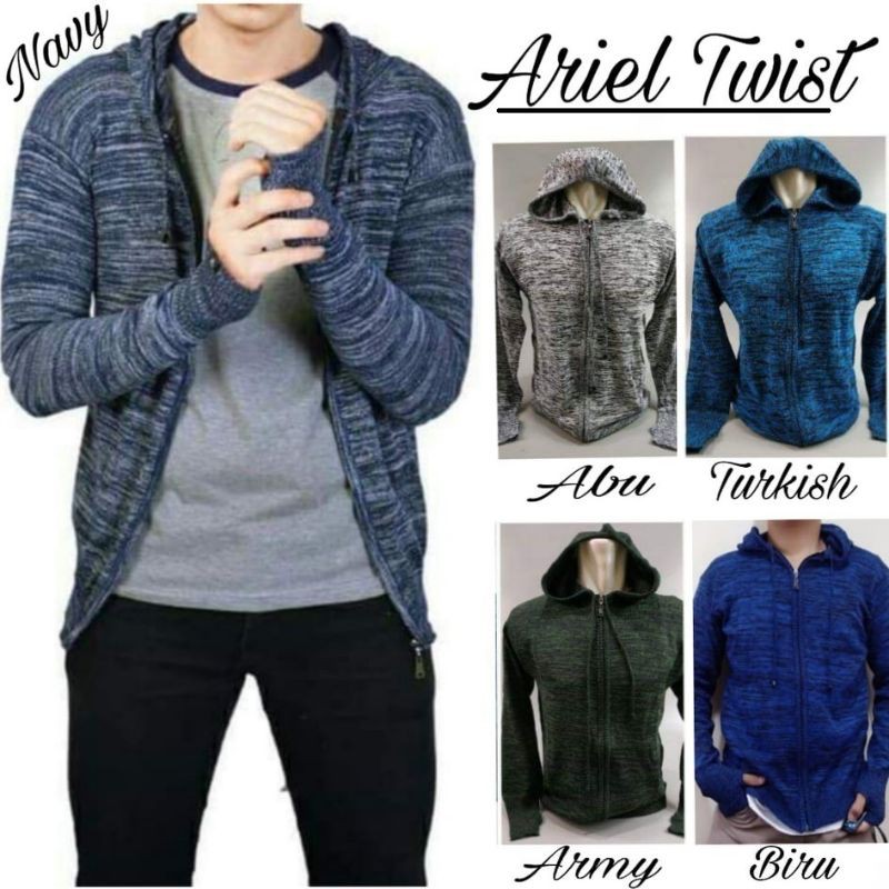 Sweater/ Jaket Pria Rajut Ariel Twist  hokkyshop