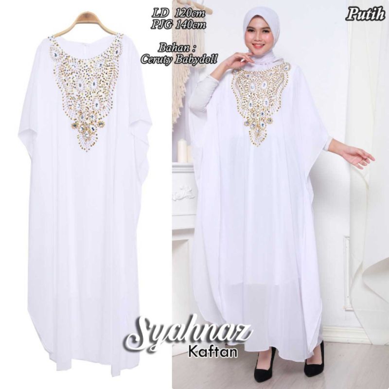 Gamis Kaftan Jumbo Bahan Ceruty Terbaru