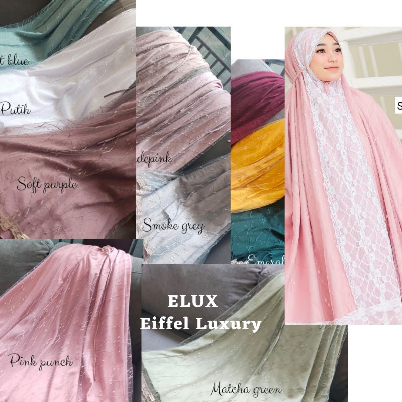 FEE BOX MUKENA EIFFEL LUX DALANOVA MEWAH PREMIUM ORI MUKENA ELUX MUKENA MURAH PRAYERSET