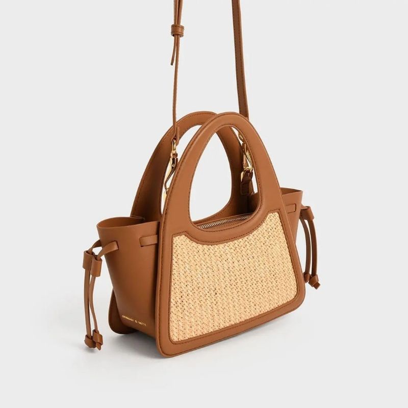 CK Tranquil Leather &amp; Raffia Tote Bag