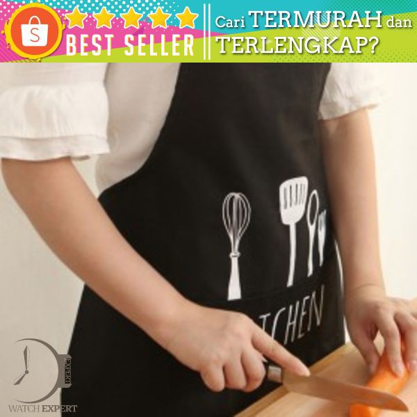 Celemek Apron Dapur - Black