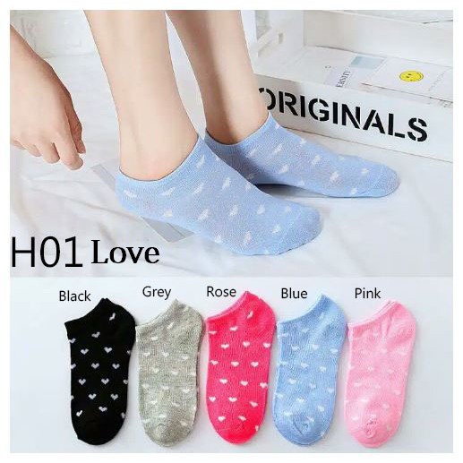 GM12 COD Kaos Kaki Wanita Ankle Kaos Kaki Cute Kaos Kaki Motif Kaos Kaki Semata cewek [1KG=70PCS]