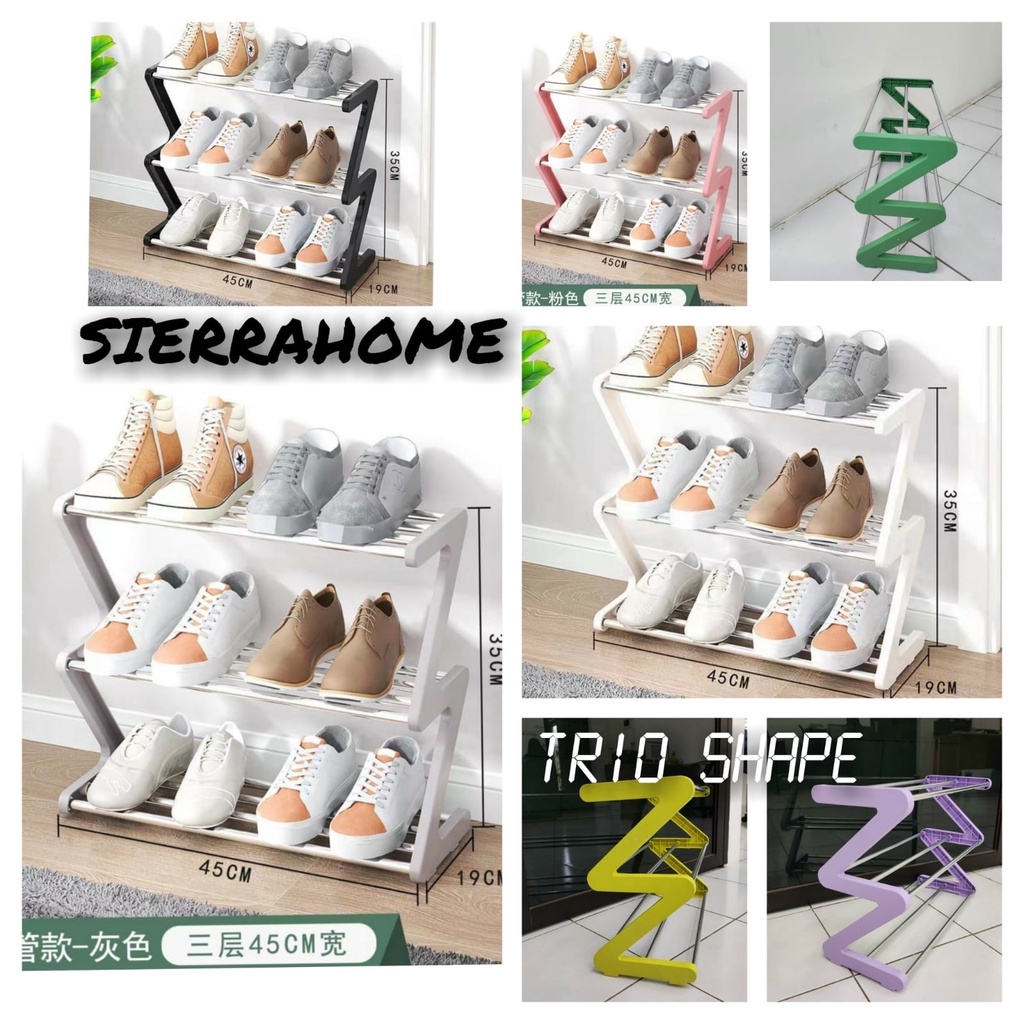 SIERRAHOME, Z SHAPE UKURAN 3 DAN 4 SUSUN RAK SEPATU WARNA