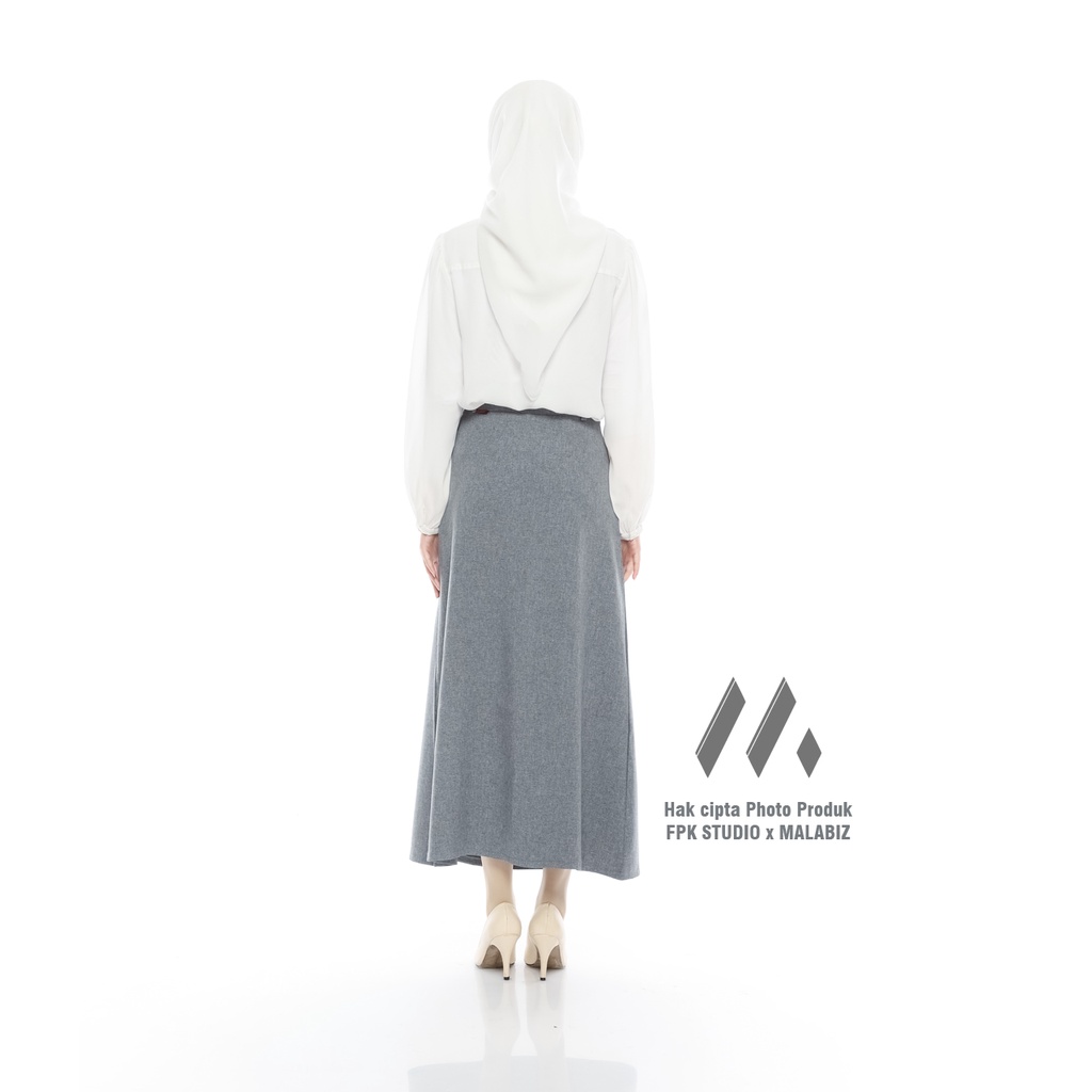 Viola Grey Rok Klok A Line Basic Abu Muda