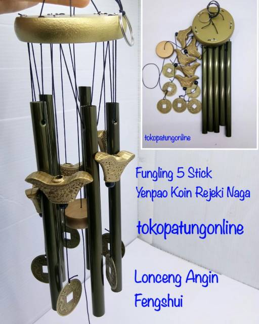 Fungling Lonceng Angin 5 Stick YinYang Patkua